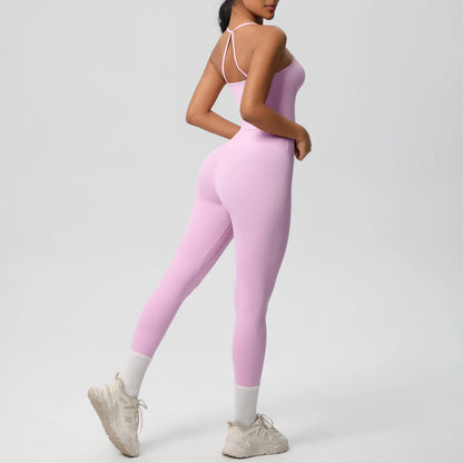 Conjunto de top de yoga halter, traje de gimnasio para fitness, entrenamiento, top deportivo sin mangas, espalda cruzada, ropa interior deportiva, control de abdomen, adelgazante