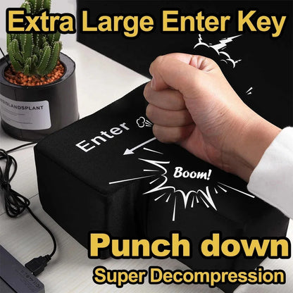 Gran botón USB Enter para ratón, antiestrés, descompresión, para cualquier ventilación, almohada de escritorio para programadores y trabajadores.