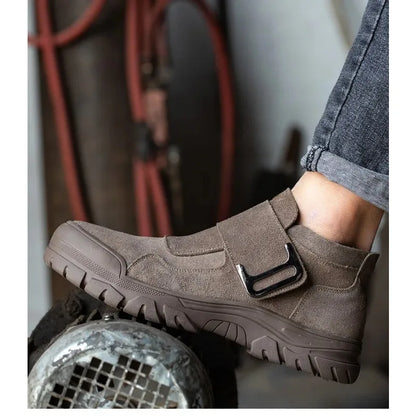 Zapatos de seguridad para hombre, con puntera de acero antiaplastamiento, antiperforación, indestructibles, para trabajos de construcción.