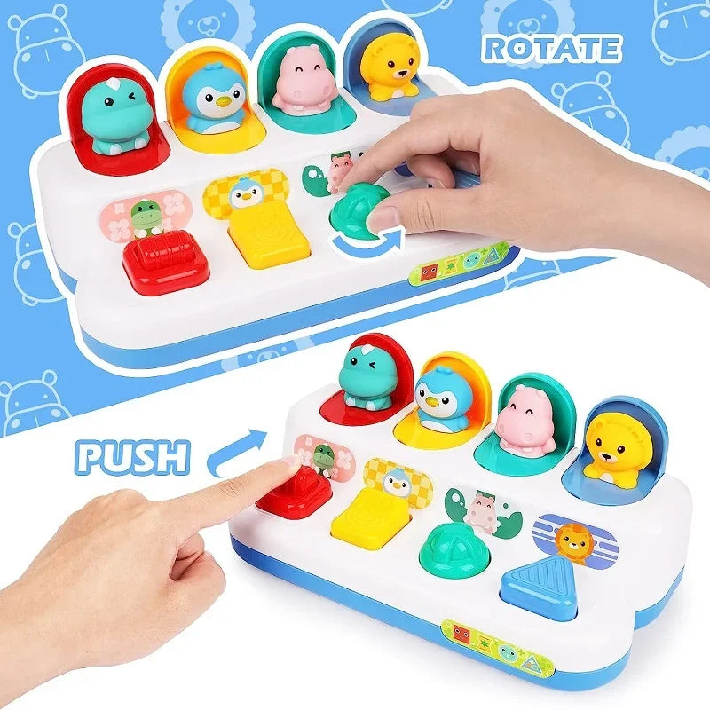 Juguete sensorial interactivo para bebés, juguete de causa y efecto, juegos de desarrollo para bebés, juguetes educativos Montessori de aprendizaje.