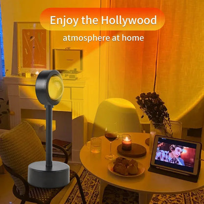 Proyector de luz nocturna LED con atmósfera de atardecer, lámpara de CA de 220 V, enchufe europeo para dormitorio, sala de estar, regalo, decoración de fondo, iluminación