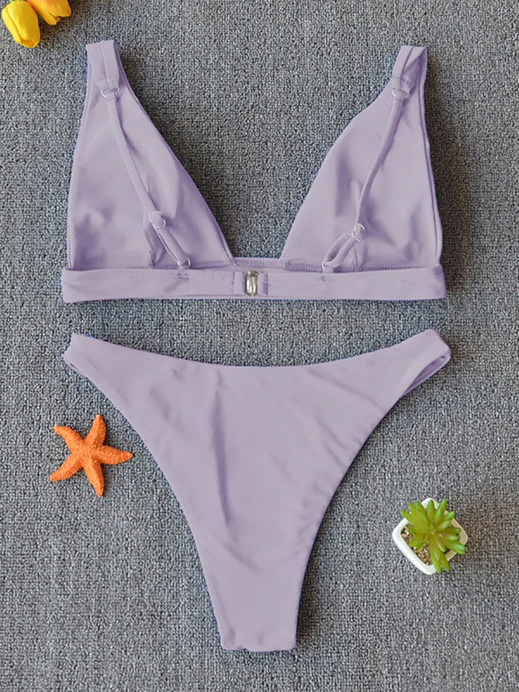 Bikini 2025 Micro Traje de Baño Sexy para Mujer, Traje de Baño Push Up, Conjunto de Bikini de Dos Piezas, Bañador Sólido, Traje de Baño para Mujer.
