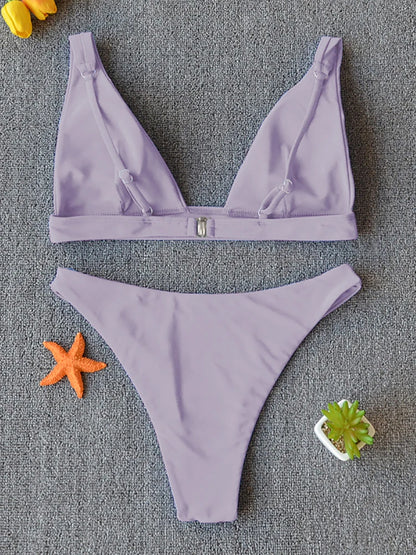 Bikini 2025 Micro Traje de Baño Sexy para Mujer, Traje de Baño Push Up, Conjunto de Bikini de Dos Piezas, Bañador Sólido, Traje de Baño para Mujer.