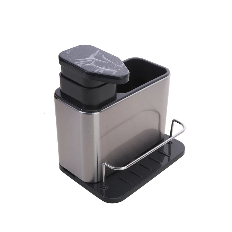 Estante de almacenamiento multifuncional para esponja de lavado de fregadero de cocina, dispensador de jabón, organizador de botellas de detergente de manos, soportes de soporte
