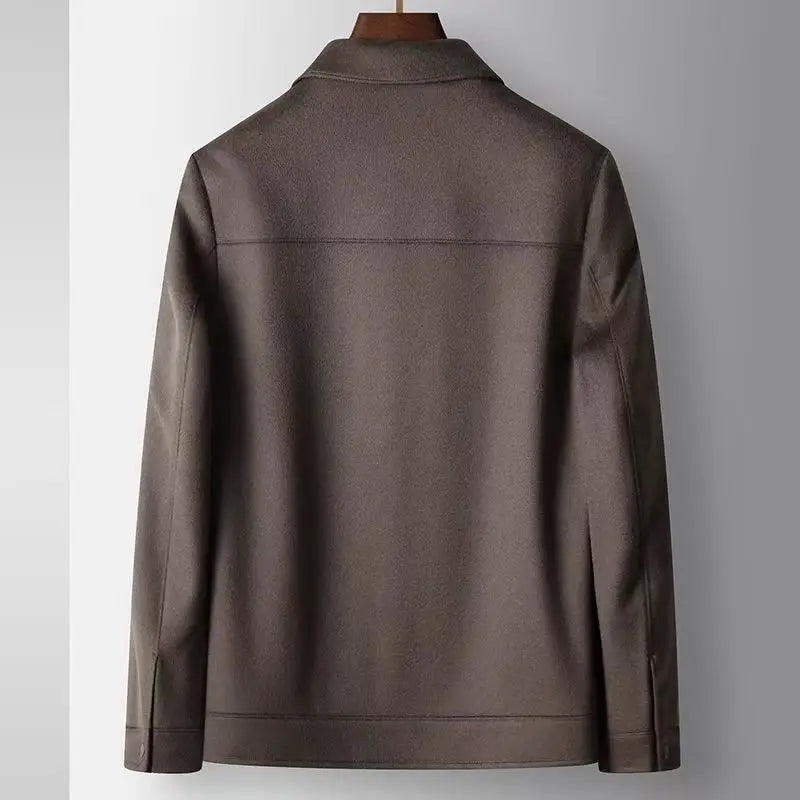 2025 Autumn/Winter New Men's Woolen Coat with 95% Wool Content, Cashmere Warmth, Light Luxury Business Leisure Woolen Coat