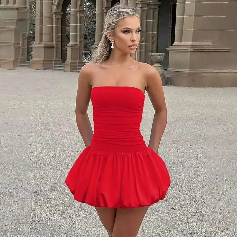 Townlike Waist Wrap Elegant A-line Dress Women Spaghetti Strap Mini 2024 Spring Summer Dress Backless Sexy Party Dresses