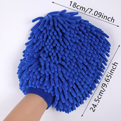 Guantes de lavado de autos Guante de chenilla Trapos de felpa Engrosados de doble cara Suministros para autos Herramientas de limpieza Accesorios para autos Detallado de autos
