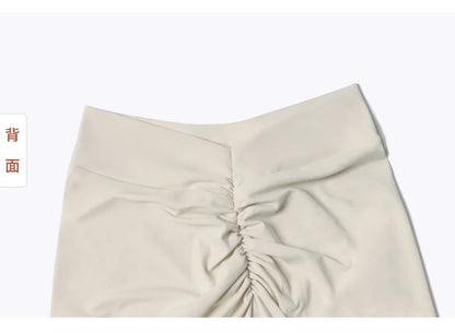 Pantalones de yoga Post-V Bare Sensation, cintura alta, para mujer, realce de glúteos, color melocotón, ideales para ejercicio y fitness.