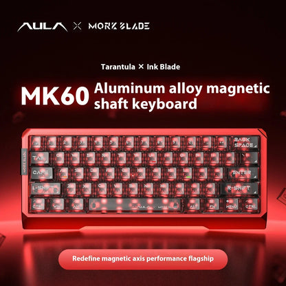 Teclado mecánico AULA MK60 con interruptor magnético, cableado, intercambio en caliente, RGB, 0,001 RT, 0,108 MS, teclados para juegos personalizados, regalos