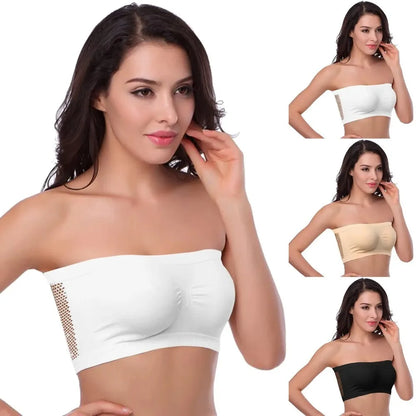 Sujetador de tubo de malla transpirable para mujer, sin protectores de pecho
