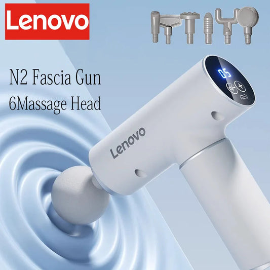 Pistola de fascia Lenovo N2 N3, masajeador muscular de relajación, de grado profesional, con pantalla táctil LED, cabezal de masaje de 6-8 funciones, regalo.