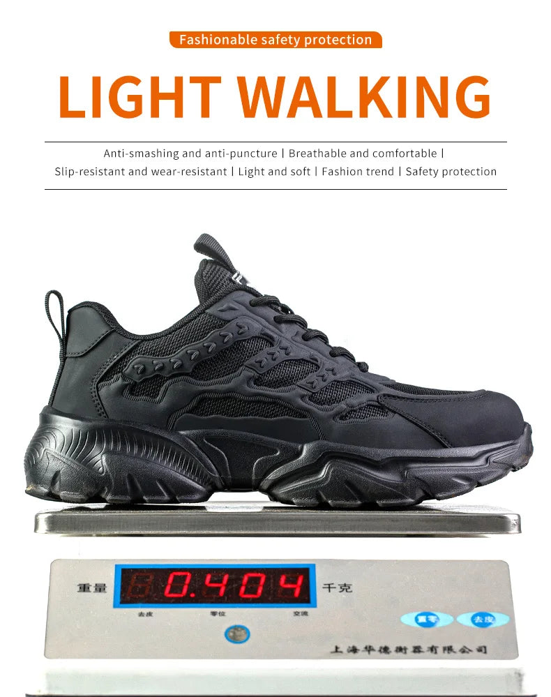 Zapatos de seguridad para hombre, ligeros, protectores, zapatillas de trabajo, calzado ligero y transpirable, zapatos de trabajo antiperforación.
