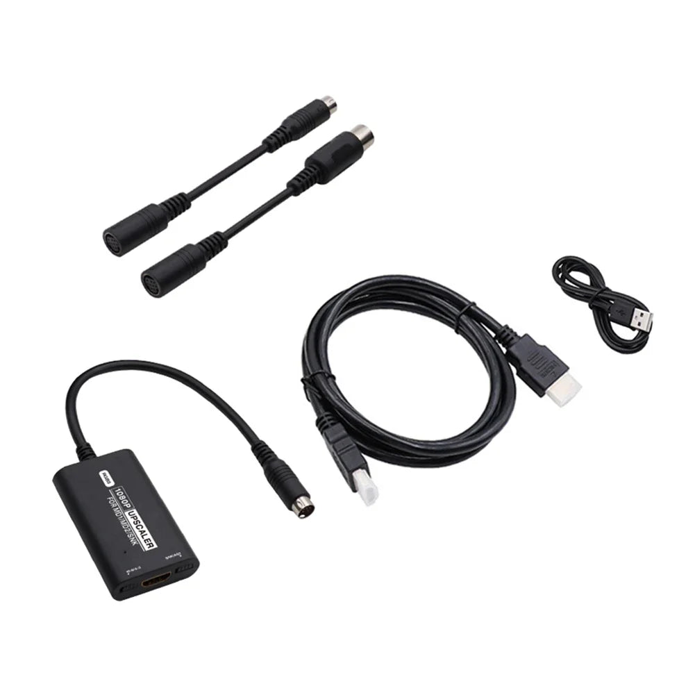 Adaptador de video para consola de juegos, convertidor RGBS compatible con HDMI, consola con interruptor de relación de aspecto, accesorios de juego para SEGA MD1 MD2 SNK