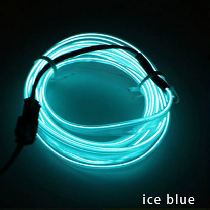 Tira de luces LED de neón para ambiente interior de coche, 5 m/118,11 pulgadas, tubo de luz fría EL flexible para bricolaje, decoración para coche