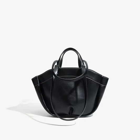 Bolso de mano marrón de gran capacidad y moda ZA, bolso de mano de un solo hombro de cuero sintético de fibra súper suave para desplazamientos y compras