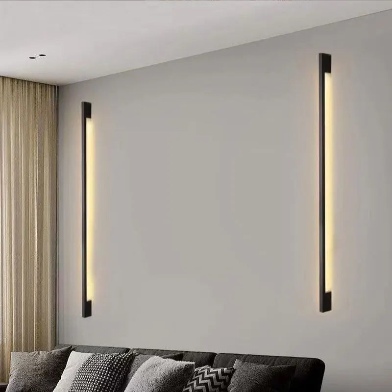 Lámpara de pared con manija de ambiente interior, lámpara lineal de tira LED creativa, lámpara de pared nórdica moderna y simple de una línea para sala de estar y dormitorio