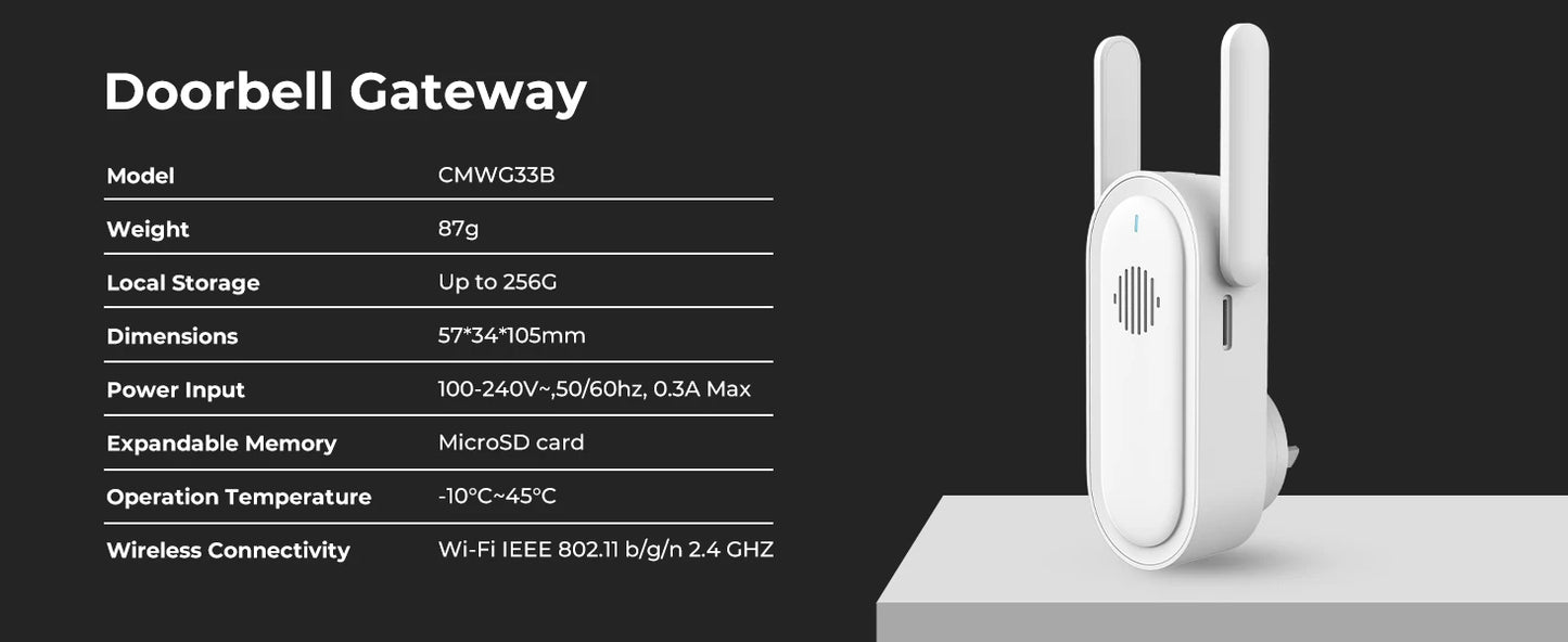 IMILAB Smart Home Video Doorbell Camera WiFi 2.5K Security Protection Human Detection Local Storag Instant Alert 5200mAh