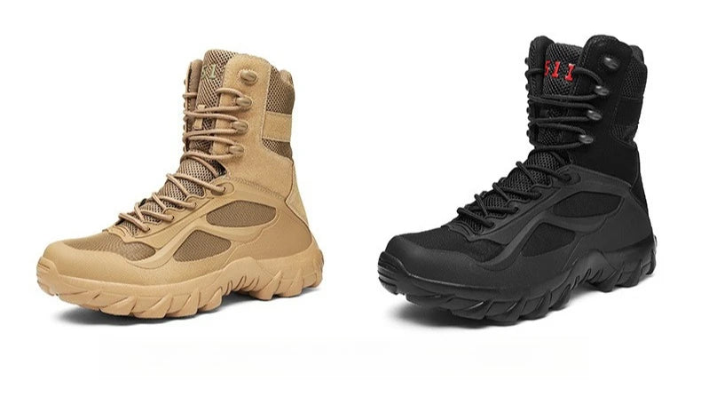 Botas de desierto para hombre, botas tácticas antideslizantes para exteriores, botines de plataforma de alta calidad, resistentes al desgaste, transpirables, ideales para senderismo.