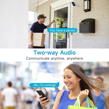 Cámara de seguridad solar XVIM de 4 MP con WiFi inalámbrico, 4 MP, alimentada por batería solar, protección para vigilancia doméstica HD