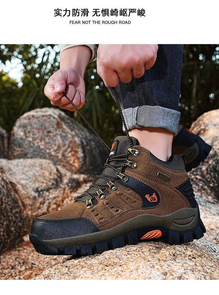 Botines clásicos de moda para hombre, resistentes al desgaste, de ante de vaca, cómodos, para caminar, tácticos