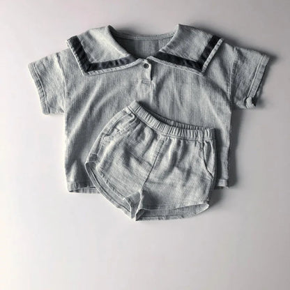 Conjuntos de ropa para niños y niñas, de muselina, con top y pantalones cortos, 2 piezas, traje de algodón español para bebé.
