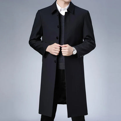 Autumn Winter Men Trench Coat Business Fashio Casual Male Jackets Slim Comfort Warm Windproof Top Trend Streetwear Outerwear New