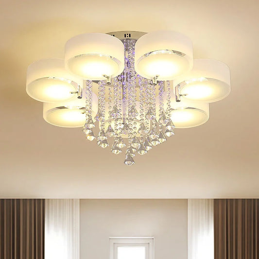 Lámpara de techo LED para sala de estar, moderna, sencilla, cálida, romántica, atmosférica, para el hogar, de cristal de bajo consumo.