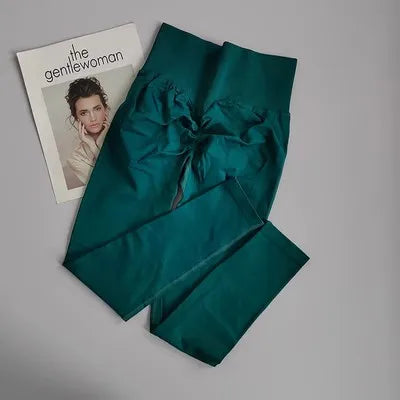 Pantalones de yoga deportivos sin costuras de cintura alta, leggings deportivos para levantar caderas, gimnasio, correr, de secado rápido, ajustados.