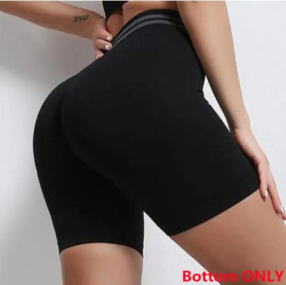 Conjuntos de ropa deportiva de media pieza sin costuras para mujer, conjuntos de gimnasio de manga larga, sujetador deportivo de yoga, leggings push up y mallas deportivas.