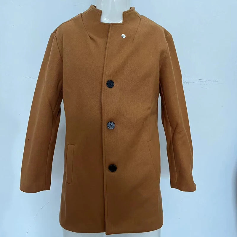 Chaquetas cortavientos para hombre, estilo business casual, de mezcla de lana, moda otoño-invierno, cuello alto, estilo vintage. Ropa de abrigo para hombre.