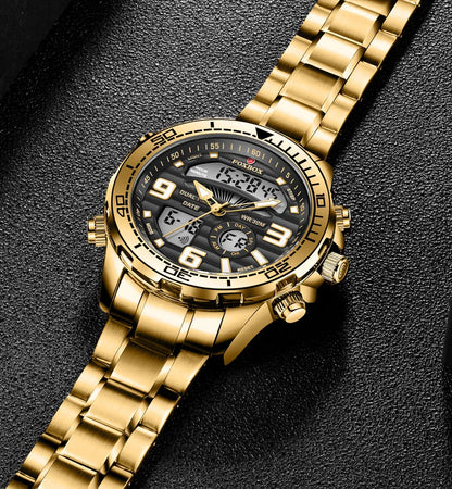 Relojes digitales Foxbox para hombre, reloj de pulsera deportivo de cuarzo de lujo superior, reloj de pulsera de acero militar resistente al agua, reloj de pulsera de cuarzo, reloj para hombre