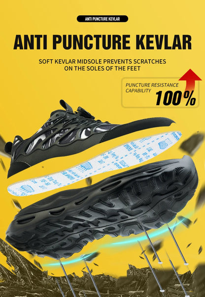 Calzado de seguridad talla 47 48 para hombre y mujer, zapatos de trabajo con puntera de acero, ligeros, botas de seguridad indestructibles, zapatillas de trabajo.