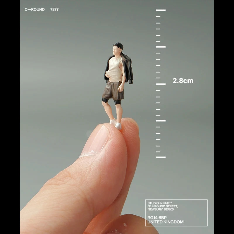 Shoucangjia 1/64 - Muñeca en miniatura con abrigo deportivo para niño, modelo a pequeña escala, accesorios de construcción, colección DIY