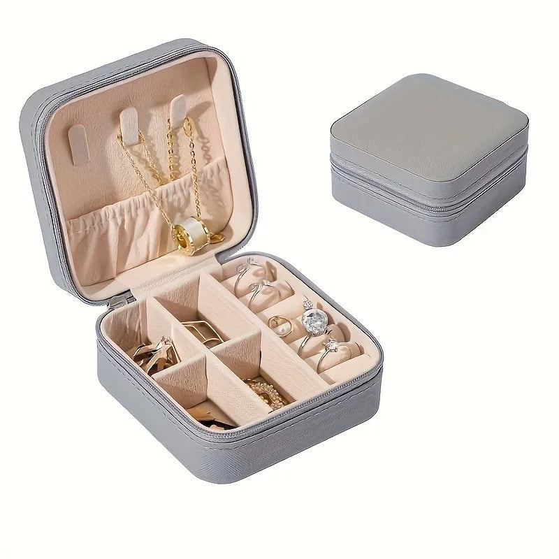 Un organizador portátil para cajas de viaje para joyas, bolsas de almacenamiento, anillos, aretes, collares y pulseras: el regalo perfecto para mujeres.