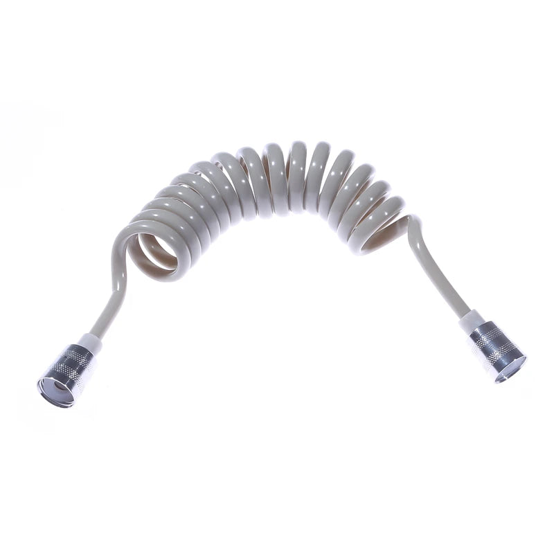 Mangueras de plomería para ducha de baño, lavadora, inodoro, pistola rociadora, cable telefónico, resorte telescópico, manguera de tubo blanco y negro, suministros para baños.