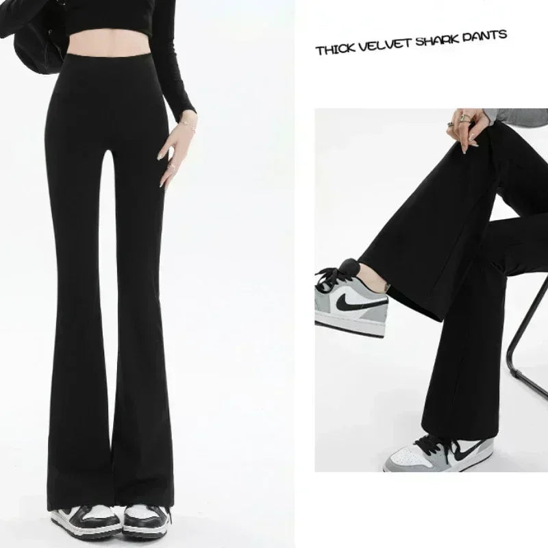 Pantalones de mujer, leggings acampanados, cintura alta, pernera ancha, pantalones de yoga, mallas deportivas sin costuras, para entrenamiento, gimnasio, ropa deportiva informal, adelgazantes.