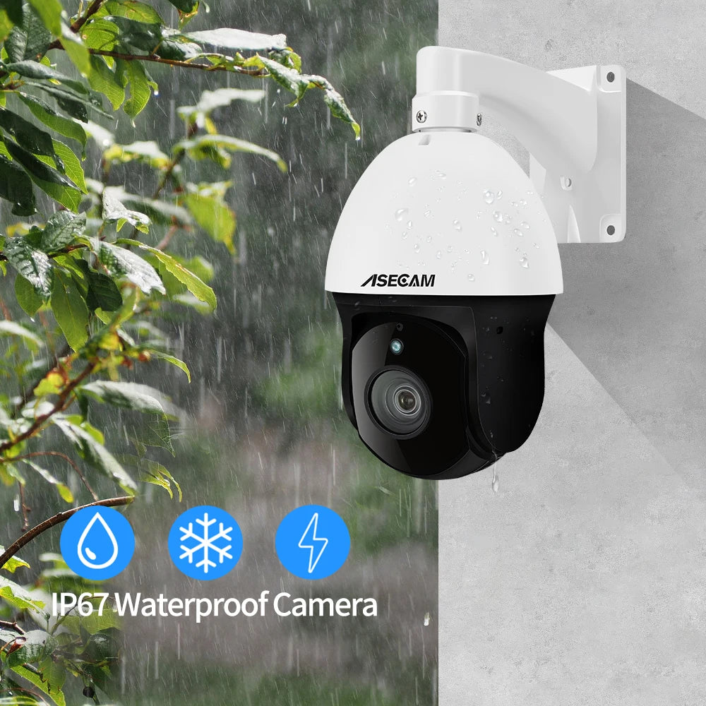 Cámara IP exterior 4K de 8 MP con PTZ, zoom 30x, varifocal, Onvif, H.265, domo, PoE, audio, IMX415, protocolo Hikvision.