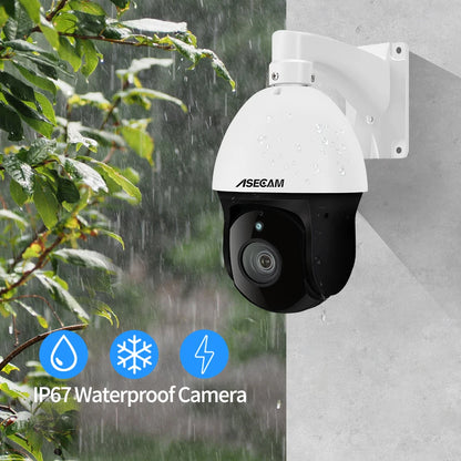 Cámara IP exterior 4K de 8 MP con PTZ, zoom 30x, varifocal, Onvif, H.265, domo, PoE, audio, IMX415, protocolo Hikvision.