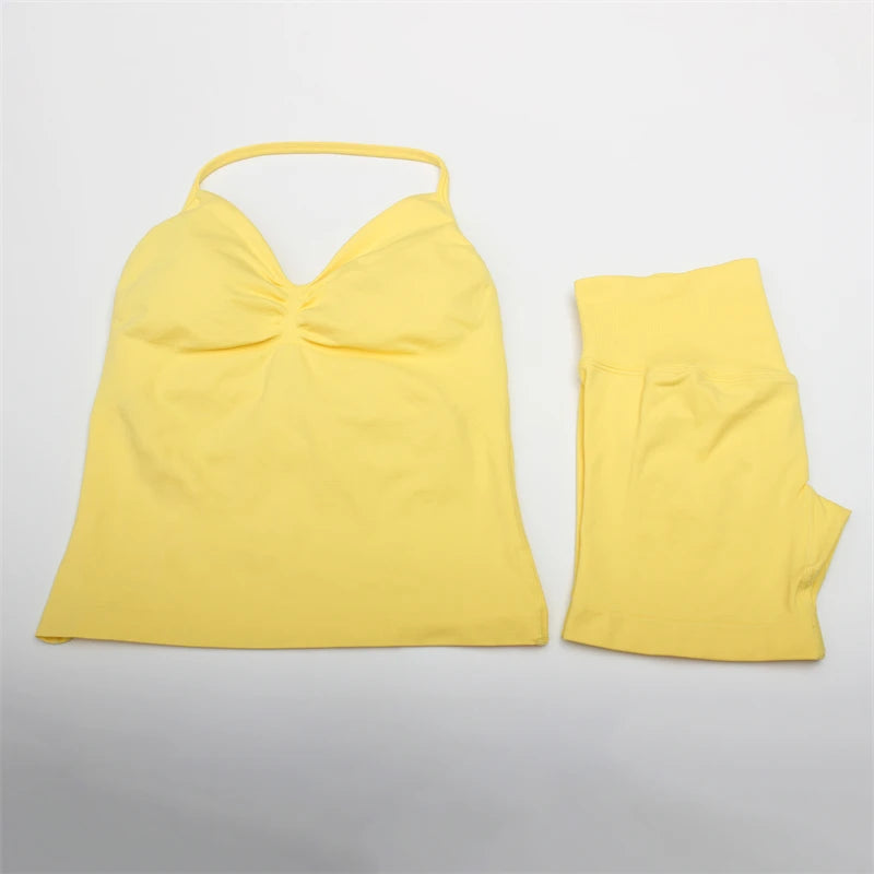 Women's Electric Blue Blossom High Stretch Top Sports Bra Shorts Set Comfortable Gym Workout Yoga Active Wear Impact Outfit