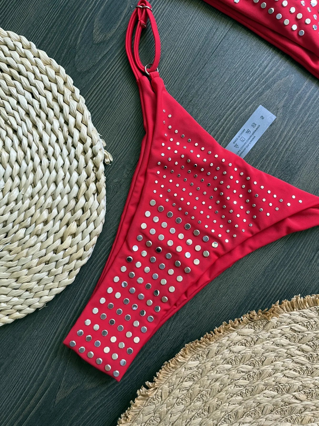 Bikini de diamantes 2025, bañador sexy para mujer, bikini bandeau con efecto push up, bañador femenino brillante, traje de baño floral, ropa de playa