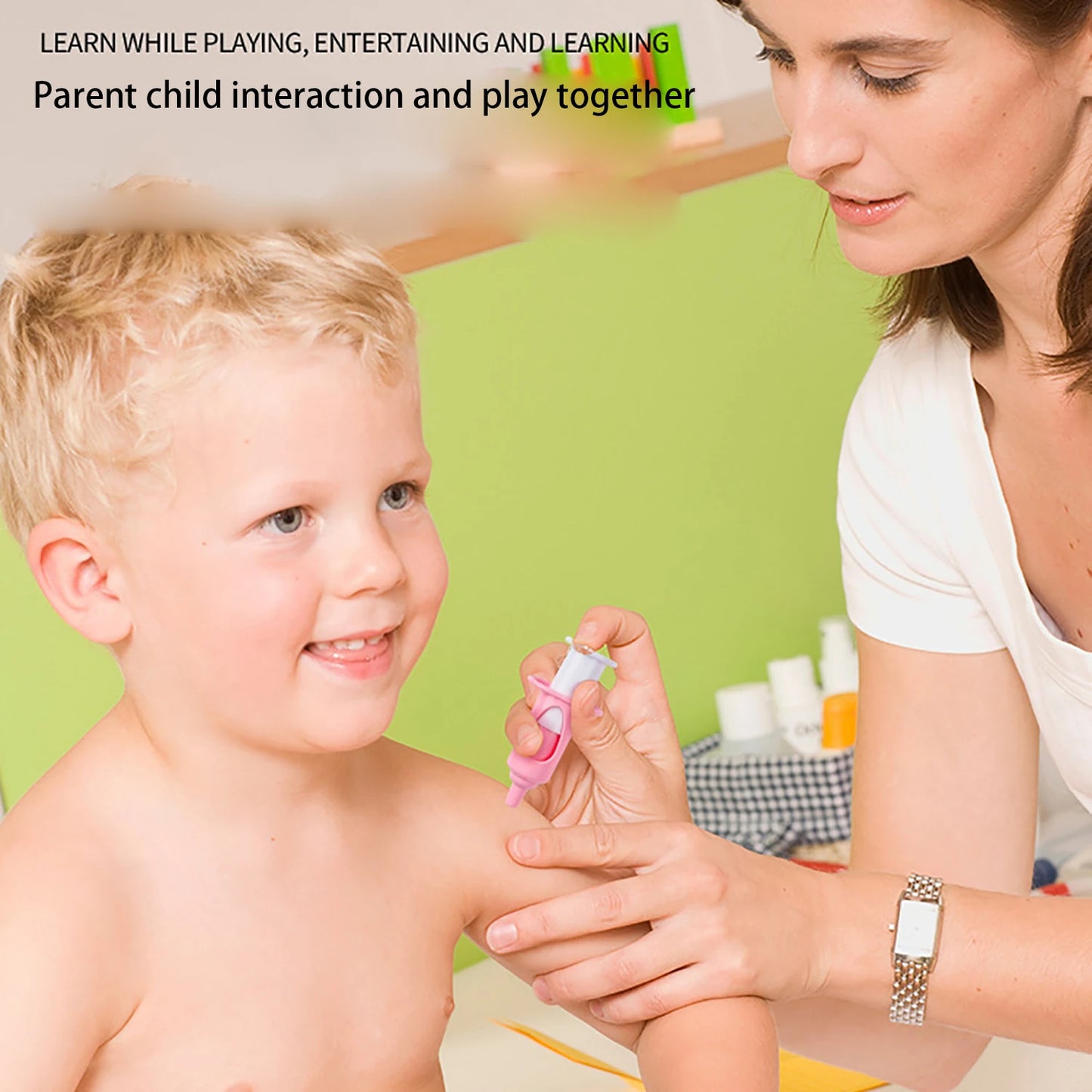 Juego de juguetes de médico para niños, caja de herramientas, juego médico, descuidar inyecciones, estetoscopio, etc., juguetes de herramientas médicas