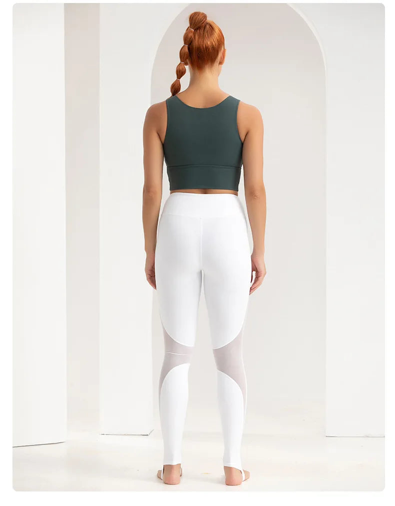Mallas de Yoga para Mujer con Parches de Malla, Cintura Alta, Pantalones de Gimnasio, Secado Rápido, Ropa Deportiva para Correr y Entrenamiento, Leggings Deportivos para Mujer