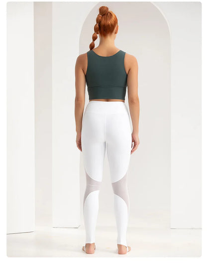 Mallas de Yoga para Mujer con Parches de Malla, Cintura Alta, Pantalones de Gimnasio, Secado Rápido, Ropa Deportiva para Correr y Entrenamiento, Leggings Deportivos para Mujer