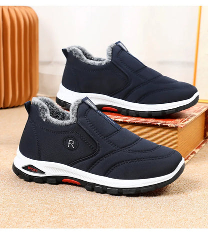 Zapatillas de deporte para hombre, botines de nieve de algodón cálido, zapatos casuales, zapatos de diseñador, botas de nieve impermeables, envío gratuito.