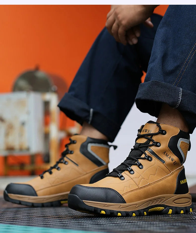 Botas de seguridad para hombre, con punta de acero, antiperforación, anticaídas, indestructibles, antideslizantes, impermeables