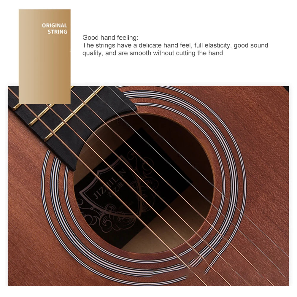 Guitarra acústica de 38 pulgadas para estudiantes con kit de inicio, de tilo, para niños, niñas, adolescentes y principiantes.