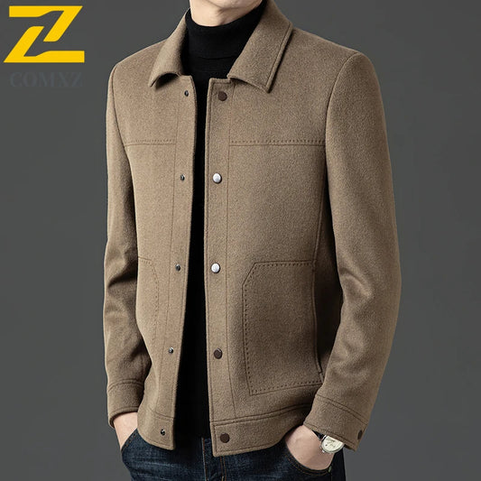 2025 Winter Wool Jacket Male New High Fashion Business Casual Thickening Coat Classic Business Style Windproof Warm TrenchCoat