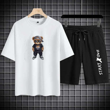 Ropa deportiva de verano para hombre 2025: camiseta fina y transpirable y pantalones cortos casuales de moda para baloncesto y deportes de ocio.