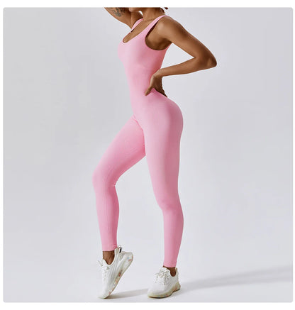 Traje de yoga de una pieza sin costuras de primavera, conjunto de entrenamiento de fitness para danza y tonificación abdominal, mono elástico, ropa deportiva de gimnasio con efecto push up