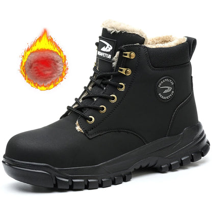 Botas de seguridad de caña alta para hombre, zapatos de seguridad impermeables con punta de acero, zapatos de soldador para construcción, zapatos de trabajo protectores, talla 47 48
